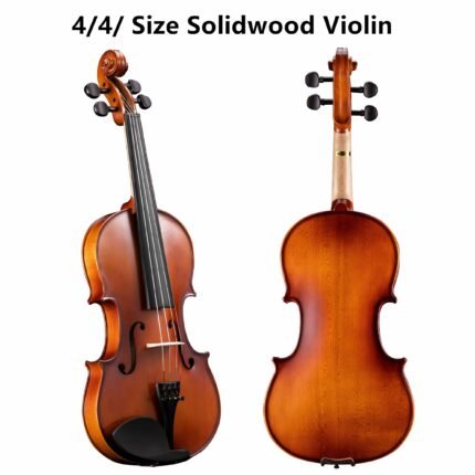 ADM TBS-V4 4/4 Full Size Solid Wood Violin Set For Beginners And Advanced Players - Complete Violin Outfit With Case, Bow, Music Sheet Stand, Table Stand, Extra Strings, Digital Tuner, Shoulder Rest, Fingerboard Sticker, And Free Lessons