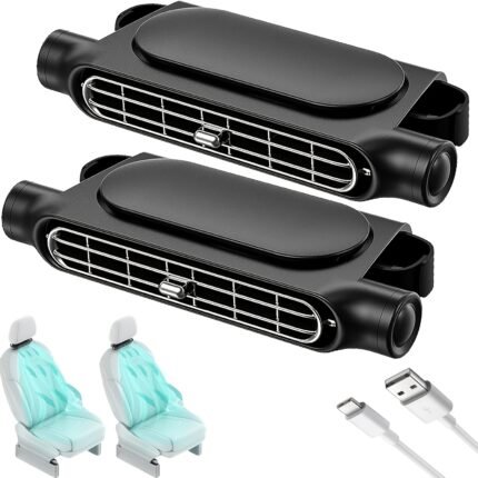 Bladeless Car Air Conditioning Fan - 3-Speed Silent Cooling, USB Portable Car Seat Fan for SUVs & Trucks, No Battery Needed, Free USB Charging Cable, Cooling Fan for Car, Vehicle Comfort Enhancement, Sleek Design, Durable Construction