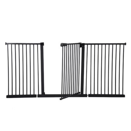 Dog Gate Indoor-1.42in Narrow Spacing Small Dog Fence Indoor-Double Lock Swing Auto Close Pet Fencing for House Doorway Stairs Hallways
