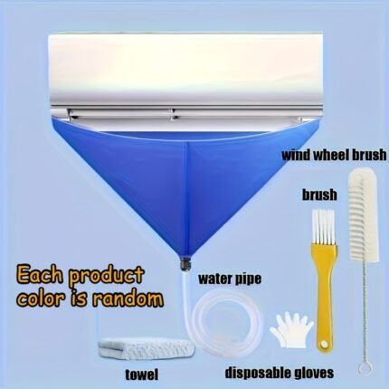 1pc Multifunctional Cleaning Kit with Bag and Drain Hose - Cleaning Brushes, etc. No Power Required, Reusable, Waterproof and Leak-Proof - Suitable for Air Conditioner Maintenance and Cleaning Accessories, Air Conditioner Unit Cleaning | Waterproof Bag, Automatic Split Air Cleaning Machine, Air Conditioner Cover, Portable Ac Cover, Air Condition Drain Connector, Air Conditioning Cleaning Kit, Air Conditioner Cleaning Cover, Internal Air Conditioner Cover, External Air Conditioner