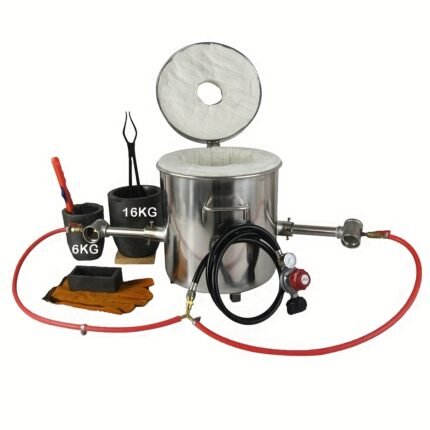LSMIITTH 16KG/35.27LBS Metal Melting Furnace Foundry Kit, Suitable For Metal Refining Recycle, And Precious Metal Casting, Smelting Forge Tool, With 2 Pot And 1 Small Tongs For Clamping Metal, No Electricity Needed