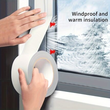 1pc Window Windproof And Warm Film Window Tape, Winter Air Leakage, Windproof And Waterproof, Glue-free Sealing Strip, High Viscosity