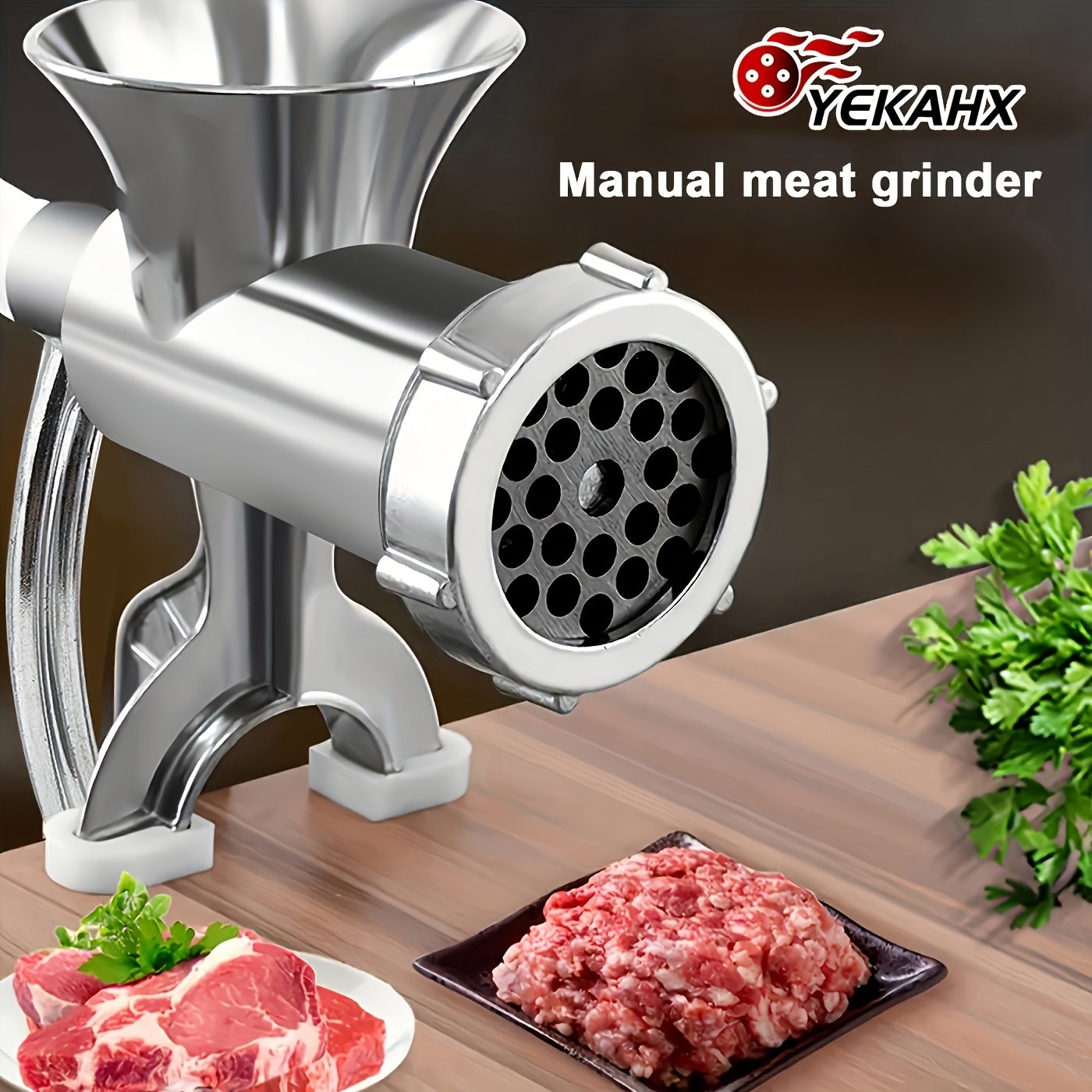 98d81f4d-eca2-4c5a-a51c-3b0024b72abc.jpg Manual Meat Grinder, Household Hand Cranked Grinder, Homemade Sausage Maker, Manual Kitchen Grinder, Used For Chopping, Stirring, Cutting, Kitchen Essentials, Kitchen Tools, Kitchen Accessories, Holiday Gifts, Father'S Day Gifts - Image 1