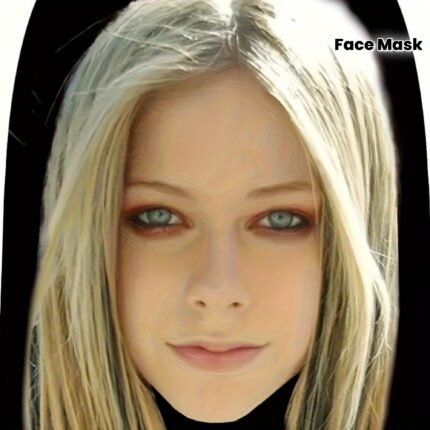 Breathable Funky Party Face Mask - Sunscreen Cosplay & Costume Accessory for Festivals, Raves, and Themed Events, Machine Washable, Light Blonde Hair with Blue Eyes Desig