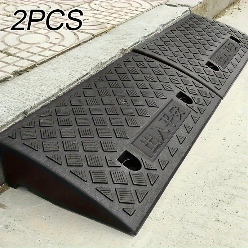 9ab85c91660c49f8b06425a6334dbaf6-goods.jpeg 2 Portable Lightweight Plastic Curb Ramps, Heavy-Duty Plastic Threshold Ramp Set Suitable for Sidewalks, Cars, Bicycles, Motorcycles, Wheelchairs, and Pet Grass Cutting- Perfect for Housewives and People with Limited Mobility, Outdoor Use - Image 1