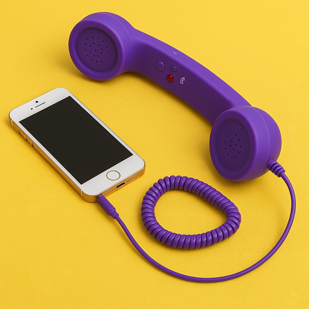 9b54824a7c07461e95b95a99b9ba4f99-goods.jpeg Vintage Corded Telephone Receiver - Retro 80s/90s Style Wired Handset with 3.5mm Plug, Compatible with Smartphones, Computers, Smart TVs & PBX Systems - No Batteries/Electrical Connection Required, Plug-and-Play Setup (Purple Retro Design, Ergonomic Corded Audio Device for Clear Sound, Nostalgic Purple & Black Color Scheme, Compact & Portable) - Ideal for Nostalgic Users), Retro Handset, Retro Phone Handset with Answering Buttons, Handset for Cellphone, Cellphone Accessories, - Image 1