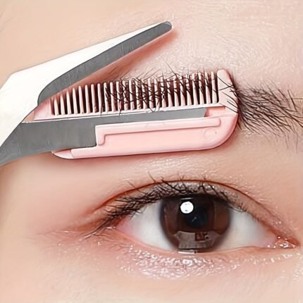 3pcs Set Of Advanced Stainless Steel Comb Eyebrow Clipper - Precision Hair Removal And Shaping Tool, Perfect for Eyebrow Trimming -The Best Gift for Halloween And Christmas, Beauty Tool, Personal Care, Sleek Design, Handheld Trimmer, Durable Construction, Highquality Trimmer, Grooming Accessory, Makeup Artists, Home Grooming