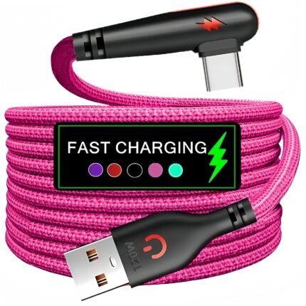 1pc Or 3pcs of Type C Fast Charging Cable, Featuring a Right Angle USB to USB C Design, Braided for Durability, Compatible with for huawei, Xiaomi, Redmi, Oppo, Oneplus, And Various Other Smartphones.
