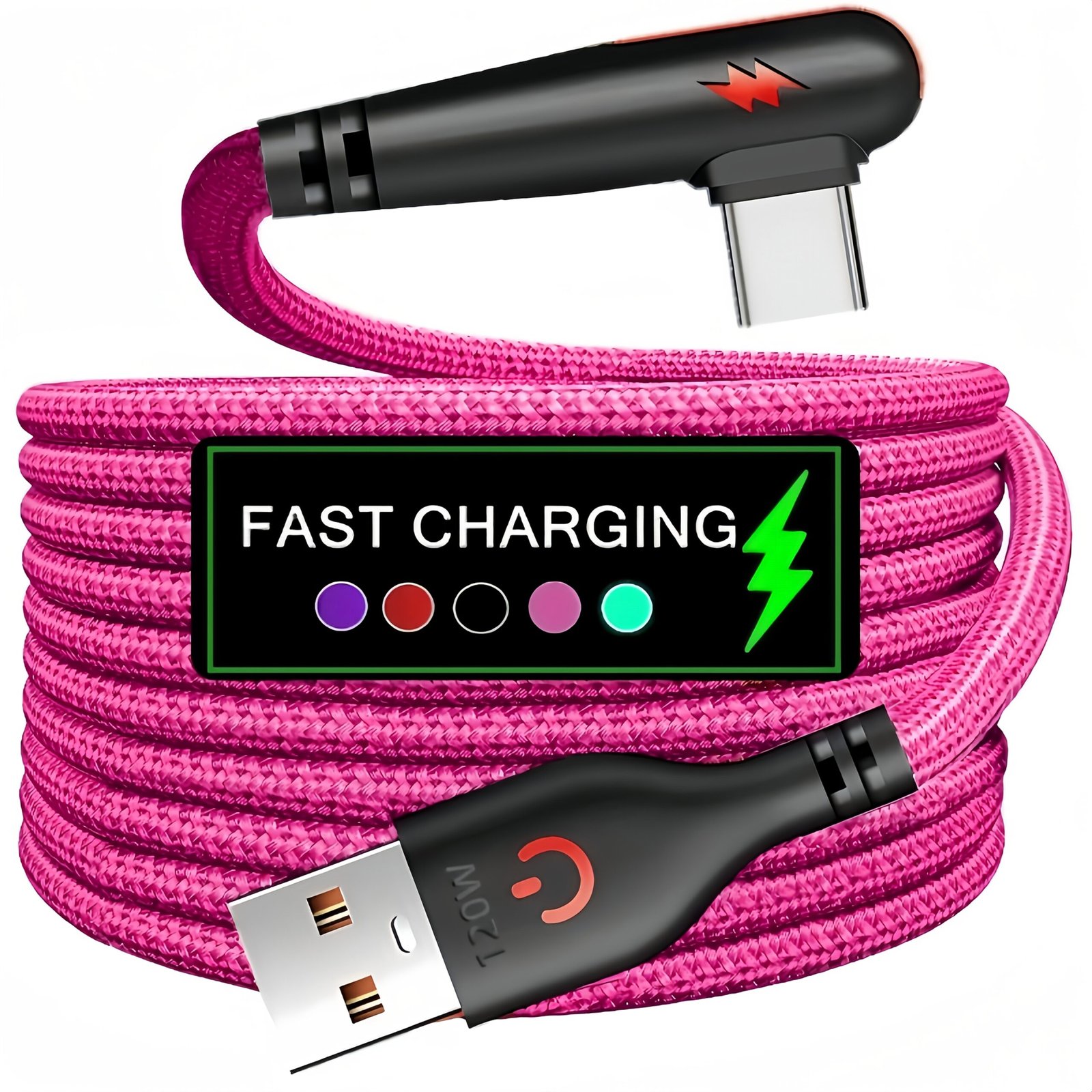 9c78b0f7-635d-435b-a645-65f3eb657b90-scaled-1.jpg 1pc Or 3pcs of Type C Fast Charging Cable, Featuring a Right Angle USB to USB C Design, Braided for Durability, Compatible with for huawei, Xiaomi, Redmi, Oppo, Oneplus, And Various Other Smartphones. - Image 1
