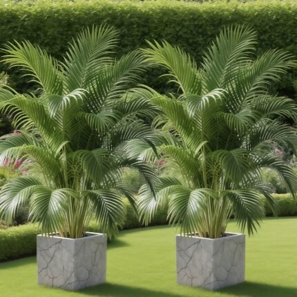 2pcs Tropical Palm Artificial Plants - Fresh Green Leaves, Ideal for Indoor/Outdoor Decor, Garden, Living Room, Balcony, Farmhouse Style, Housewarming Gift, Front Door Display - Perfect for Labor Day, Mother's Day, Memorial Day, Father's Day, June Celebrations, Graduation Season, Grandparents' Day, Plastic Material, No Maintenance Needed, High-Quality Faux Plants, Thanksgiving Choice
