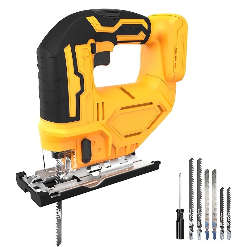 9e48ae05-540a-428d-895d-fc93d82a6e0e.jpg Jig Saw Compatible with Dewalt 20V Battery (Battery Not Included) Cordless Jigsaw with LED Work Light, 0°- 45° Bevel Cuts, 3 Orbital Settings for Straight/Curve/Bevel/Circle Cutting, Valentines Day Gift - Image 1