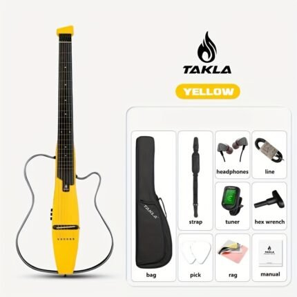 1pc TAKLA Silent Guitar, A Well-made Portable Travel Guitar, Available In A Variety Of Colors, Detachable Ultra-light Maple Body, Unique Pickup Design, Can Be Played Quietly And Work Performance, Suitable For Friends, Couples, Holiday Gifts