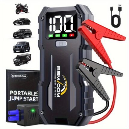 7000A Portable Car Jump Starter with Power Bank - 12V Multi-Function Emergency Battery Box, USB Port, LED Flashlight, Suitable for All Gasoline & 2.64 Gallon Diesel Engines - Essential Road Trip Accessory