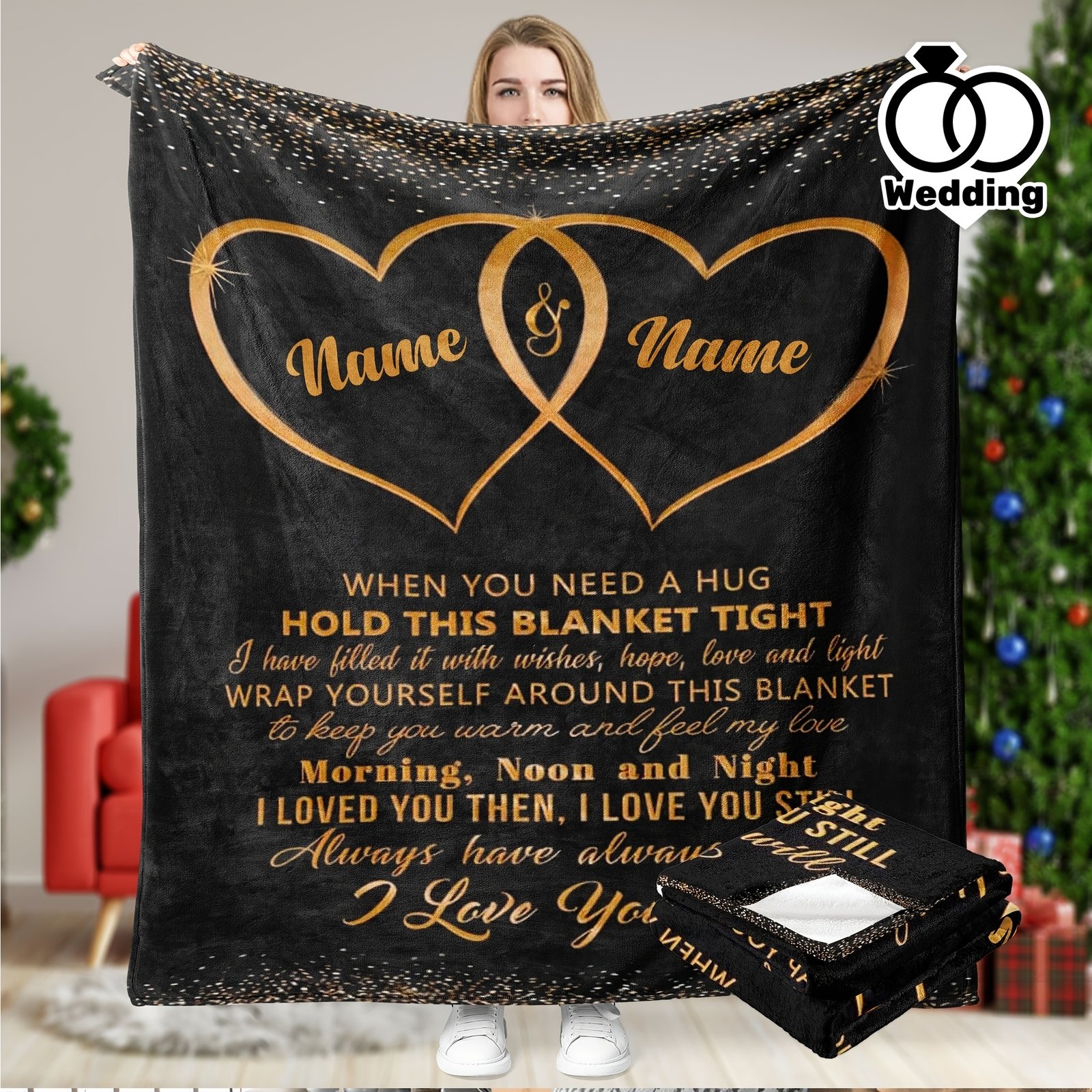 a240f45db3115a58eb9f59e8abfa03b4_ZZhxqqdsFZkE3.jpg 1pc Customized Name Blanket, Gifts for Her Or Him, Romantic Gift for Women Men, Wedding Anniversary, Birthday, I Love You Gifts for Wife, Husband, Girlfriend, Couples, Penguin Presents for Boyfriend Blanket, Gift for Father's Day, Mother's Day Gift - Image 1