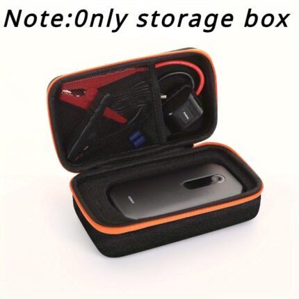 1pc Portable EVA Vehicle Starter Emergency Tool Storage Box - Impact Resistant Anti-Fall Protective Cover with Mesh Pocket, Black Car Accessory Organizer for Tools and Accessories, Secure Storage Solution | Mesh Pocket Feature | Durable Fabric Box