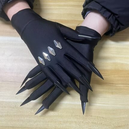 Halloween Anime Cosplay Black Short High Elasticity Night Watchman Eclipse Nail Gloves