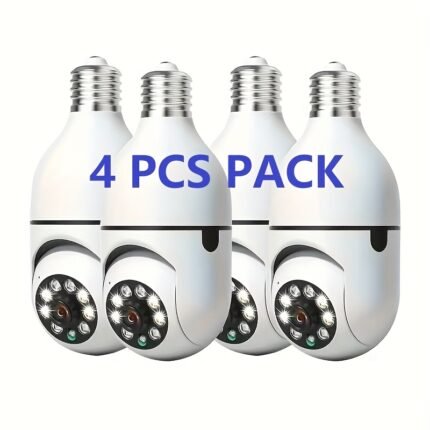 4pcs Wifi Security Camera, 1080P Wireless Outdoor Home Surveillance, with 360° Panoramic View, Smart PIR Motion Detection, Color Night Vision, Two-Way Audio, PTZ Control, Indoor Use App, Remote Viewing, Living Room Camera, Home/ Yard/ Store Use