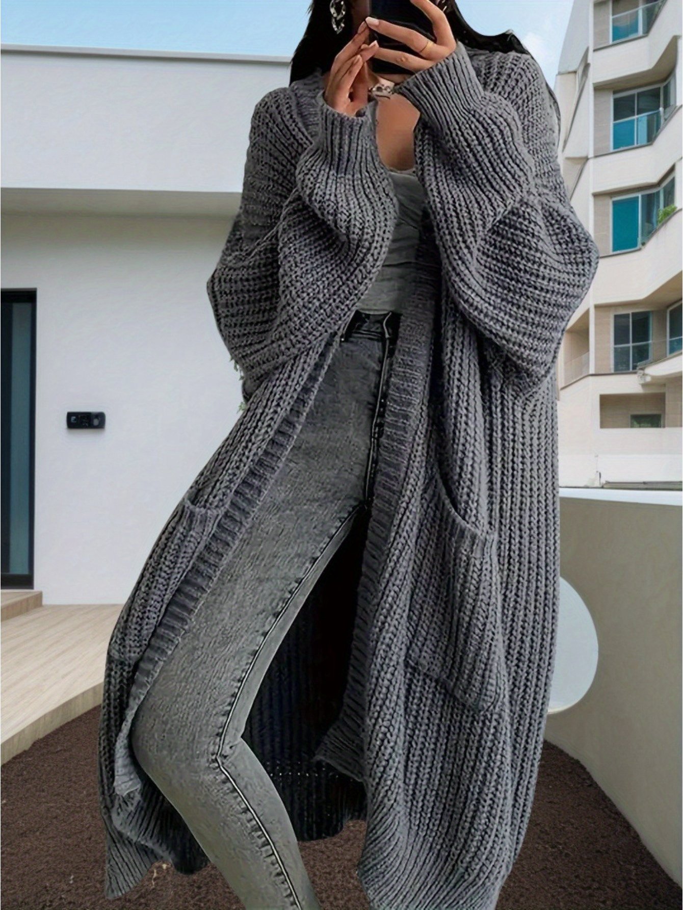 a7024469dc3b452cabead65a293032c0-goods-1.jpeg Women'S Long Lazy Sweater Autumn And Winter Loose And Versatile Long-Sleeved Cardigan Jacket - Image 1