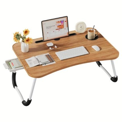 4pcs Lap Desk For Laptop Bed Trays For Eating And Laptops Bed Desk Bed Table Tray Stand With Cup Holder/Drawer Lap Tray Breakfast In Bed Tray For Sofa/Couch/Writing On Low Sitting Floor Large Portable