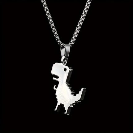 One Classic Fashion Dinosaur Pendant Necklace for Men - Street Hip-Hop Jewelry Gift