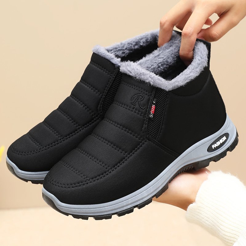 a898734468f140e791eae29a80eafdd3-goods.jpeg Women's Winter Plush Wool-Like Snow Boots - Slip-On Anti-Skid Sole, Low Heel Warm Footwear with Sheepskin (Size Up Recommended) - Black & Grey Round-Toe Casual Shoes for Ice & Snow, Easy On/Off, Womens Ankle Boots, Bottes Hiver Femme, Fall Boots For Women, Winter Shoes For Women, Women Winter Boots, Boots For Women Winter, Women Ankle Boots, Boots For Women Ankle, Boots Women - Image 1