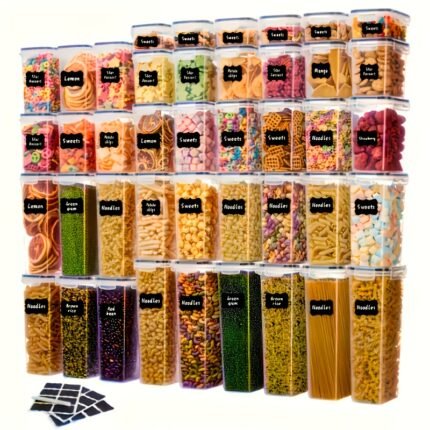 36pcs Reusable Waterproof Chalkboard Labels Set with White Marker Pen - Durable PVC, Assorted Colors for Organizing Pantry, Kitchen & Classroom Supplies, Kitchen Organization|Versatile Labeling|Easy Application Labels