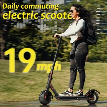 An Essential Daily Electric Scooter For Adults: 8, 5-inch Honeycomb Tires, 19mph Speed, 350W Motor, LED Headlight & Brake Light, 250lb Capacity, Foldable For Portability