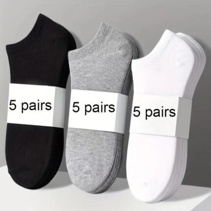 60 pairs per pack, men's short socks in black, white, and gray，15/30/60 including three colors，men's casual multifunctional sports socks, breathable men's socks