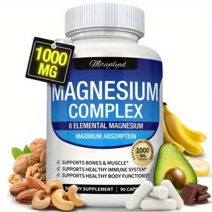 MAGNESIUM COMPLEX Wellness Capsules With Malate & Glycinate And 8 ELEMENTAL MAGNESIUM, Supports Health 60 Capsules, Dietary Supplement | Vitamins And Supplement | Local Warehouse