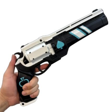 Left Handheld Prop - Futuristic Blue Peach Heart Design, White & Black Polyurethane Non-Functional Weapon Replica, Collectible Decorative Prop for Cosplay, Costume Parties & Themed Events