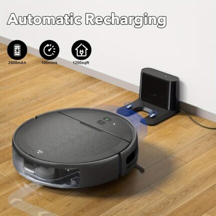 Robotic Vacuum Cleaner And Mop Combo, Compatible with WiFi/App, Self-Charging, Slim, Ideal for Pet Family, Hard Floor, Hair, Low Pile Carpet