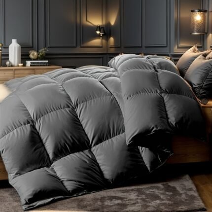 Premium Goose Down Comforter - Fluffy & Breathable All-Season Duvet, Ultra Warm & Lightweight, Multi-Colored Options, Perfect for Winter, Ideal Gift, Cozy Bedroom Decor, Cozy Bedroom Accessory | Modern Bedroom Style | Quilted Comforter, Down Comforter