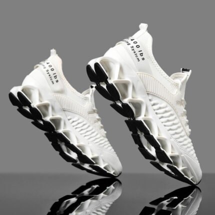 HDOXSE Men'S Breathable Low-Top Sneakers - Cushioned EVA Sole & Arch Support, Fish Scale Design Gym Walking Shoes, White/Black Sporty Casual Shoes for Outdoor, Beach, Casual Attire - Lightweight Comfortable Sneakers for Men with Arch Support & Cushioned Insole, Lace-Up Closure, Arch Support Durable EVA Outsole, Versatile for Gym, Walking, and Outdoor Activities, Spring/Summer/Fall Wear, Minimalist White/Black Colorway, Arch Support Ideal for Standing for Extended Periods, Sneakers