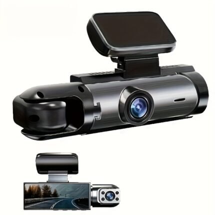 Newly Upgraded Driving Recorder Set, Equipped with Car Mobile Phone Fast Charging, Driving Video and Mobile Phone Charging, Front Camera1080P Interior Camera720PUltra-clear Night Vision, Alloy Sunscreen Shell, Dual Cameras in Front and Inside the Car