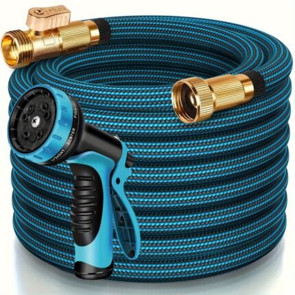 25/50/75/100/150FT Heavy-Duty Garden Hose, Non Expandable, With 3/4" Solid Brass Fittings, Leakproof Design, Durable Rubber Material, US Standard Threads - Perfect For Gardening, Cleaning, Forestry