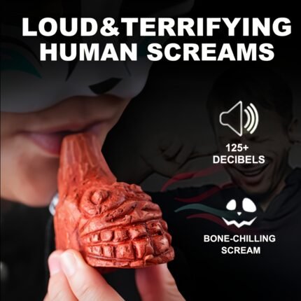 Loud Aztec Death Whistle - Up to 125+ Decibbles, Realistic Human Scream Sound, Black Orangutan Design, Perfect for Halloween, Emergency Survival, and Costume Parties, Survival Tool | Thematic Party Accessory | Detailed Craftsmanship