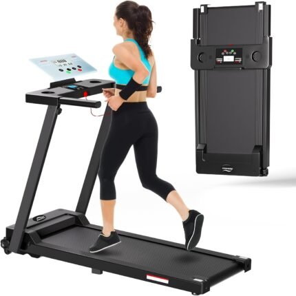 Portable Foldable Treadmill, 3.0 HP Small Treadmills For Home Office With 300 LBS Capacity, Walking Treadmill With Handle Bar, Folding Running Walking Compact Treadmill With LED Display - For Fitness Enthusiasts & Home Users - Suitable for Indoor Exercise - Perfect Gift for Health-Conscious Individuals