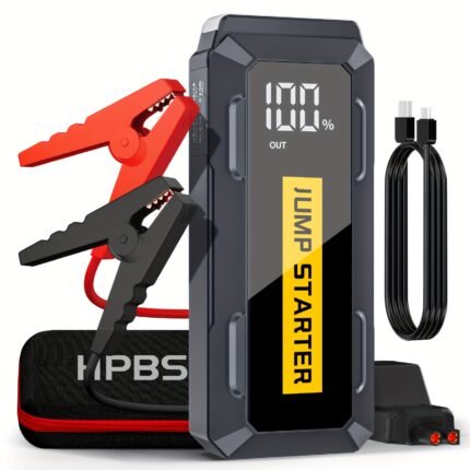 6000A Peak Portable Car Jump Starter, Car Starter Emergency Booster (Up To 2.64gal Gas Or 2.11gal Diesel) With 3" LCD Display, Power Bank With Dual USB QC3.0 Outputs, Portable Jumper Box Tools For 12V Vehicles-Car, Motorcycle, SUV, With LED Flashlight
