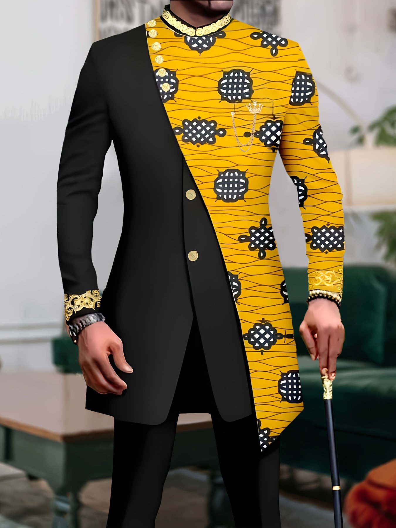 abd3234d-b8dd-49cc-bc60-ac6591ecdde6.jpg Men'S Casual Long-Sleeved Two-Piece Suit, Mid-Length Top And Trousers - Image 1