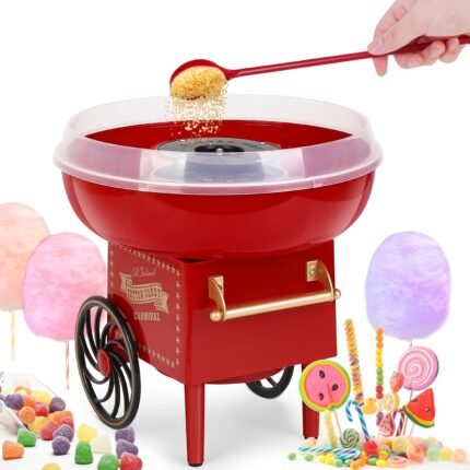 Cotton Candy Machine Kit, Mini Countertop Cotton Candy Maker Homemade Candy Sweets, Vintage Portable Candy Floss Maker For Birthday, Home, Party Gatherings, Gifts