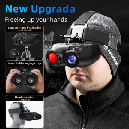 GTMEDIA Night Vision Binoculars, Night Vision Goggles, Infrared Night Vision, HD Display Screen, Photo And Video Storage On 32GB TF Card, Head Mounted Hunting Binoculars For Travel & Outdoor Hunting