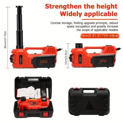 Electric Car Jacks Kit 12V 5T Load Tyre Change Tool Jack Toolbox Emergency Repair For Garages