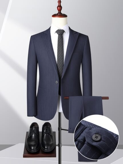 FORTEI Two-Piece Slim Fit Men's Business Suit Wedding Dress Set