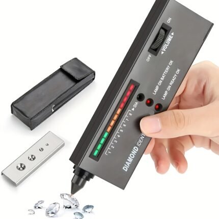 Diamond Tester Pen - Hardness Tester for Artificial Jade, Crystal, and Gemstones, Battery-Powered with Color-Coded Results (Red, Green, Blue, Yellow), Ergonomic Design for Precious Stone Identification, Durometer Shore, Metal Hardness Tester