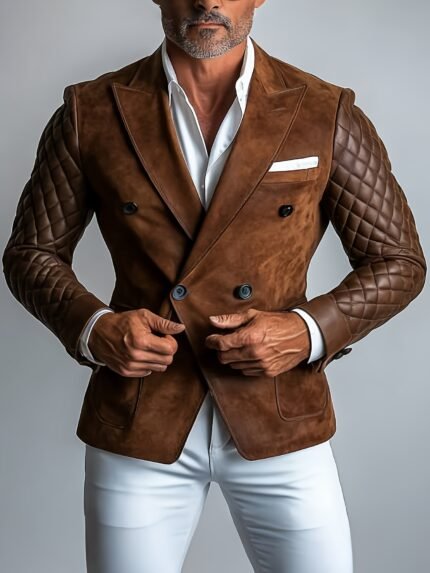 Men's Casual Western Jacket, Mature Business Blazer with Suit Collar