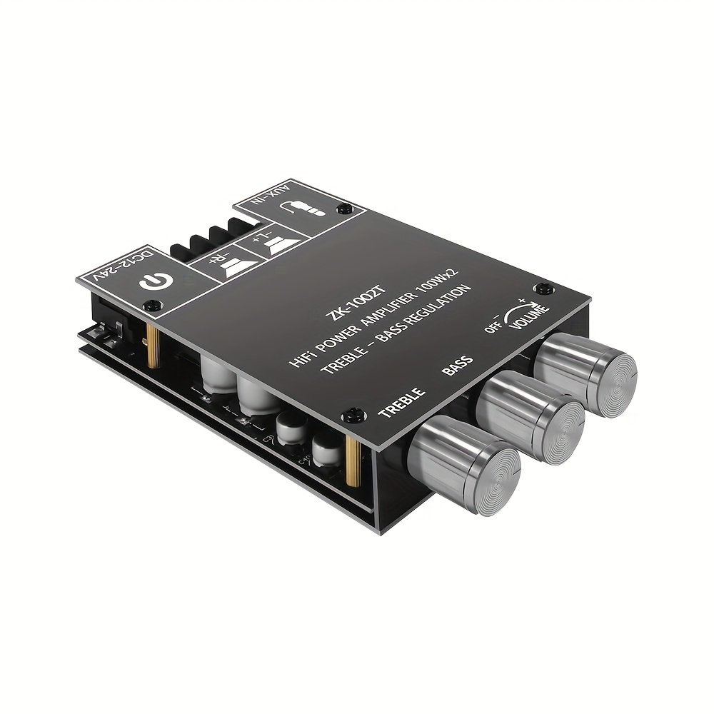 b06a915c-538e-471c-8d86-5fb0dc8be509.jpg ZK-1002T Wireless 5.0 Amplifier Board with Treble & Bass Control - High Power 100W*2 Stereo Audio, Compact Design for Subwoofers, DC Power Supply, 2.0 Channel, No Battery Needed, Ideal for Home Theater Systems, Subwoofer Amplifier | Modern Amplifier | Durable Construction, Amplifier Board - Image 1