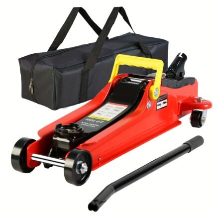 2 Ton Heavy-Duty Floor Jack, High Carbon Steel, Low Profile, Quick Lift Pump, 3.3"-15.2" Lifting Range, Racing & Garage Use