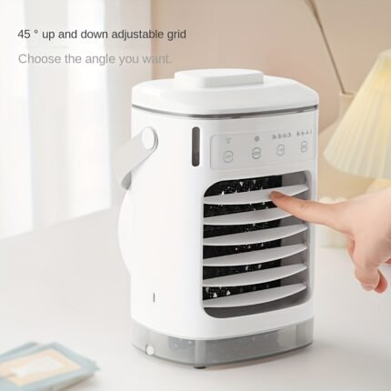 [Mini Air Conditioner] 4-Speed Portable Mini Air Conditioner | Compact Square Design, Humidifier, Remote Control, USB-Powered Quiet Operation for Home & Office Use