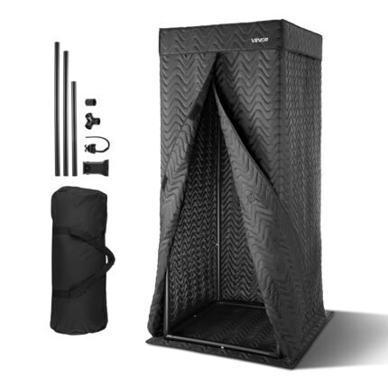 VEVOR 6.56 ft Portable Vocal Booth Recording Booth with Travel Bag for Voiceovers