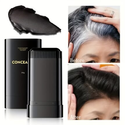 Comes with Comb Hair Styling Wand - Hair Dye Wand, Rotating Design, Easy to Use, 3Colors to Choose From, Waterproof And Sweat Proof, Not Easy to Fade, Covers WhiteHair, Ready to Use, Contains Plant-based Squalane, Ldeal Gift